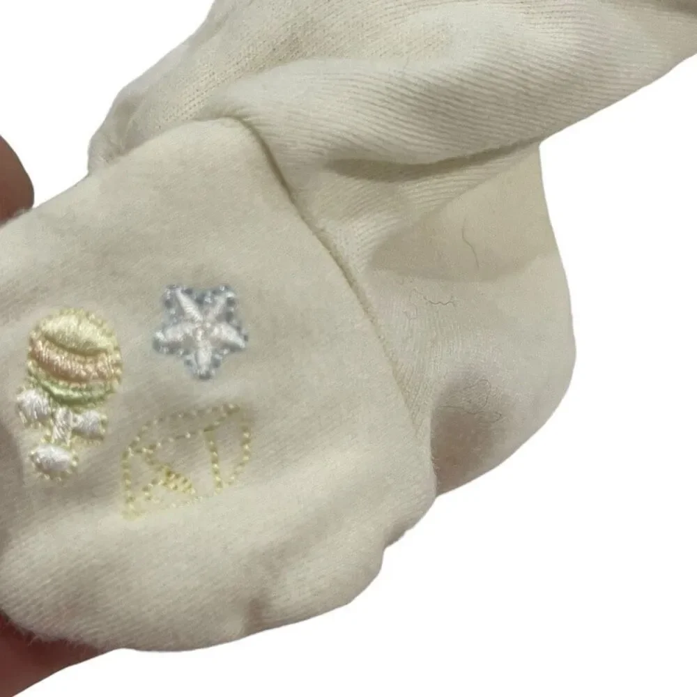 Mini Clasix Pale Yellow Embroidered‎ Teddy Bear Footie Pajamas - Size 6 months